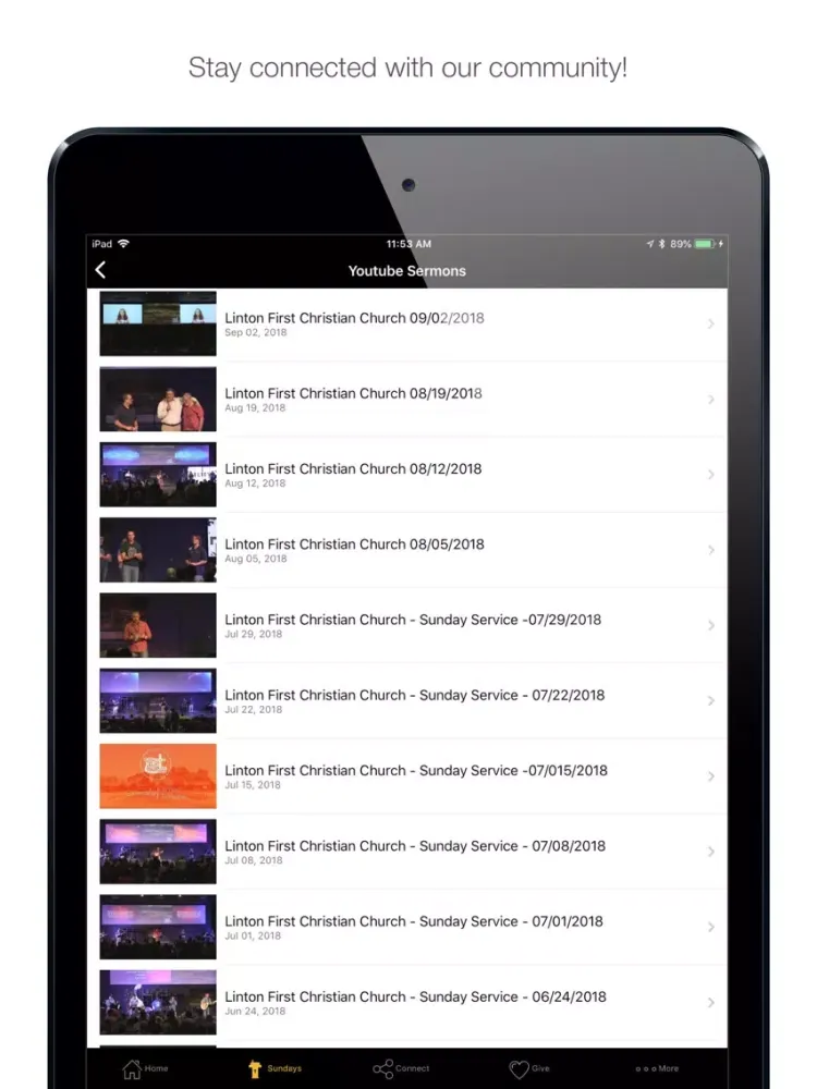 Скриншоты Linton First Christian Church iPad 