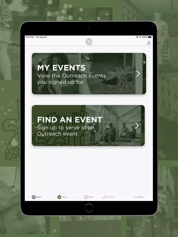 Tangkapan skrin Elevation Outreach App iPad 