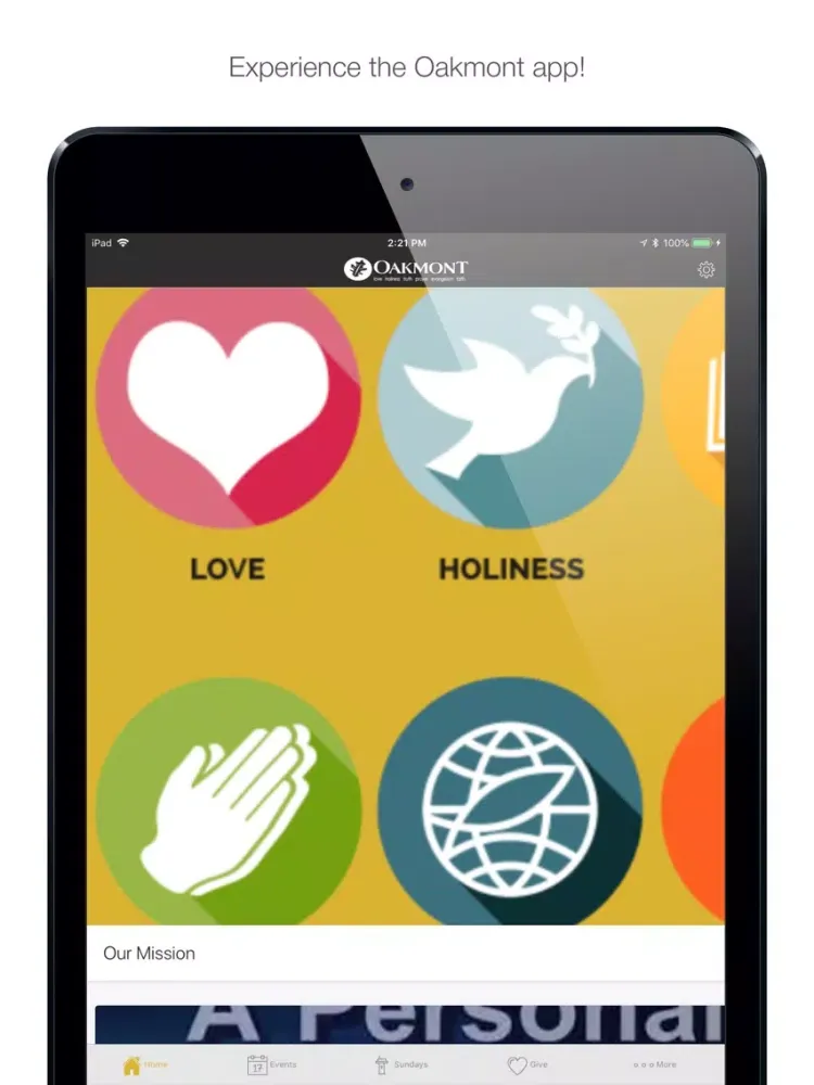 Zrzuty ekranu Oakmont Church of God iPad 