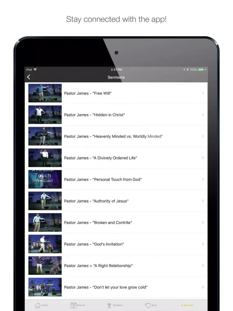 Zrzuty ekranu Oakmont Church of God iPad 