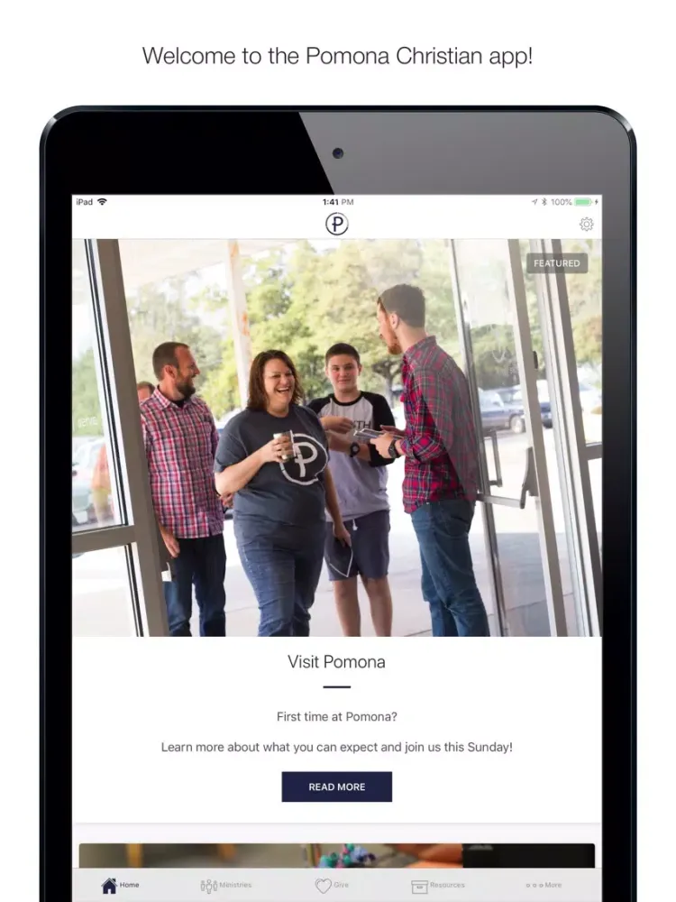 Ảnh chụp màn hình của Pomona Christian iPad 