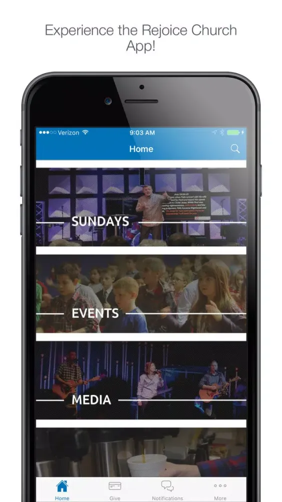 Tangkapan skrin Rejoice Church App