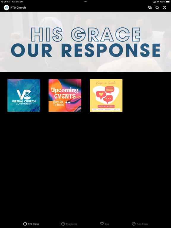 Capturas de pantalla de RTG Church iPad 