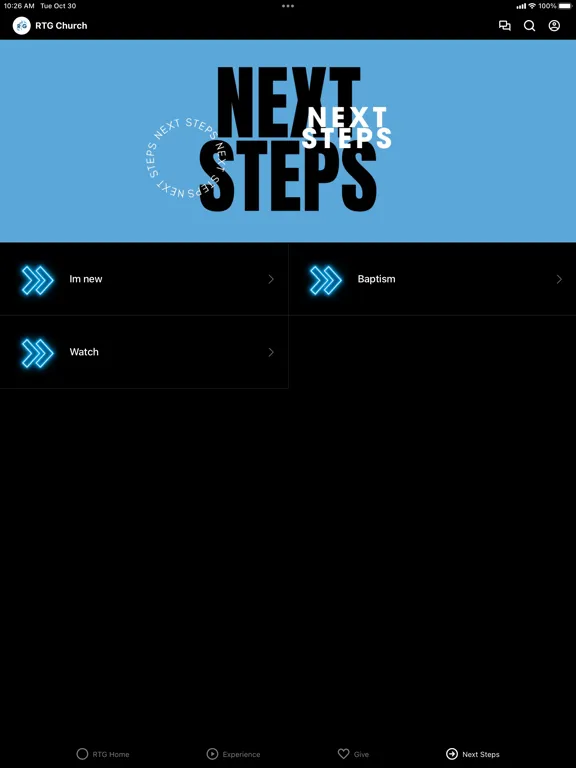 Capturas de pantalla de RTG Church iPad 