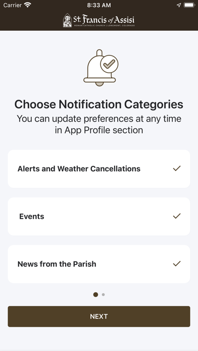 SFA Parish App Ekran Görüntüleri