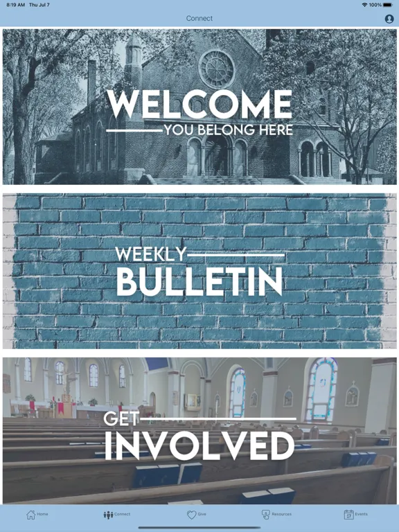 Capturas de tela do St Mary Grinnell iPad 