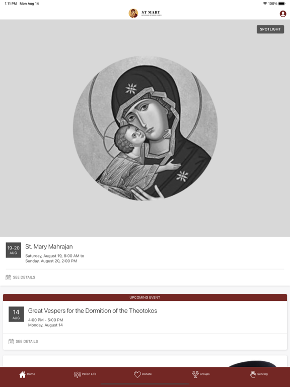 St. Mary's Antiochian Orthodox iPad 应用截图
