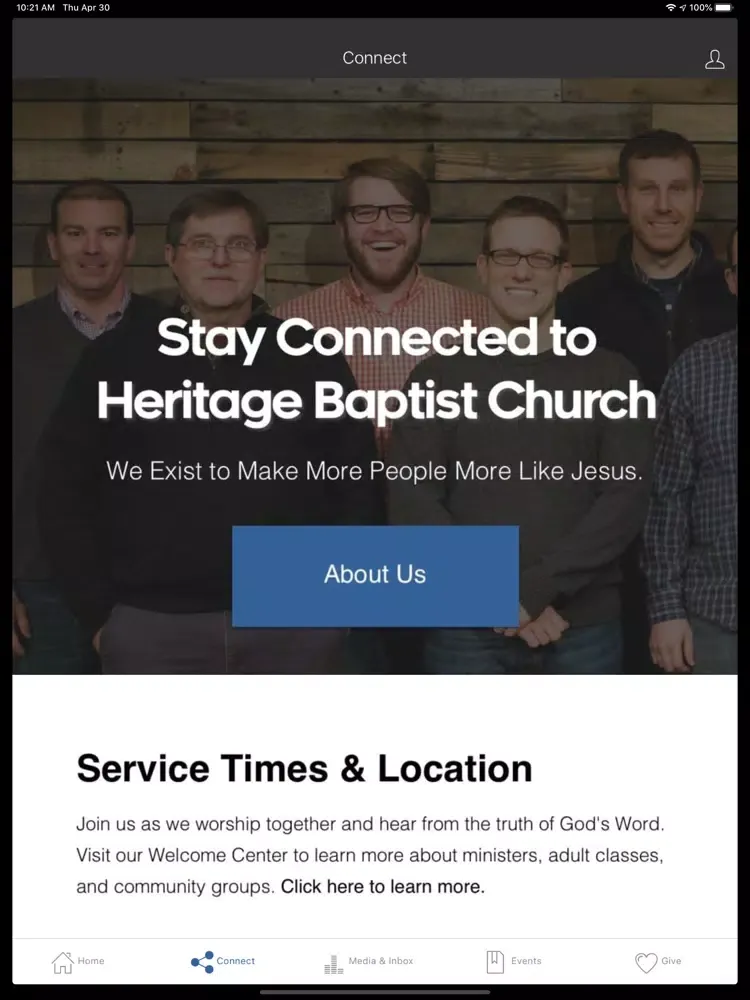 Heritage Baptist Church CS iPad  Screenshots