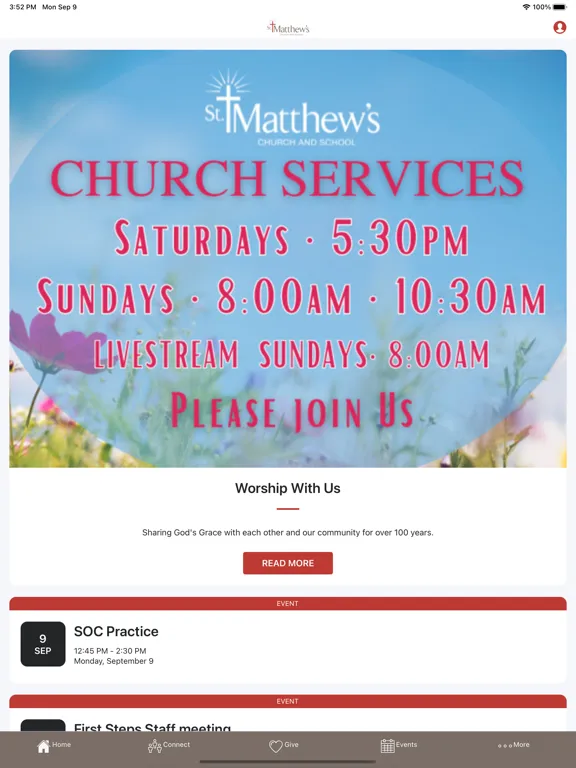 Ảnh chụp màn hình của St. Matthew's Oconomowoc iPad 