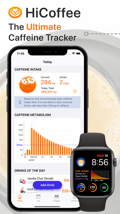 HiCoffee - Caffeine Tracker Ekran Görüntüleri