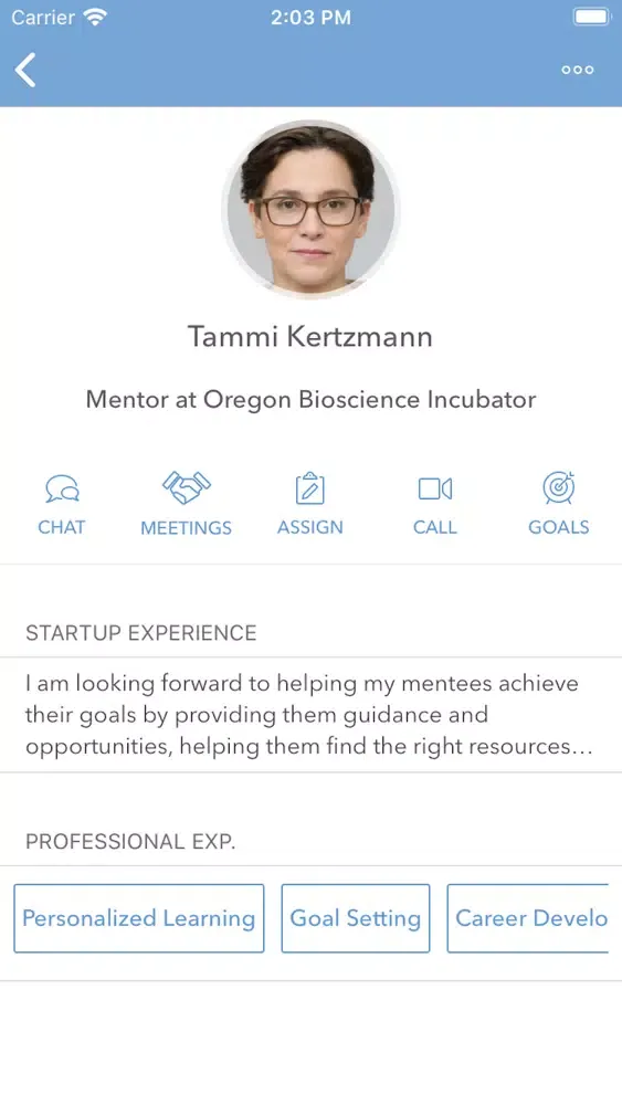 OBI Mentoring Program Screenshots