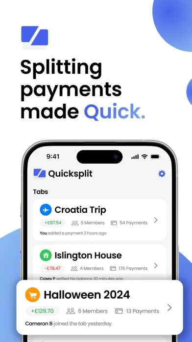 Quicksplit - Group expenses Screenshots