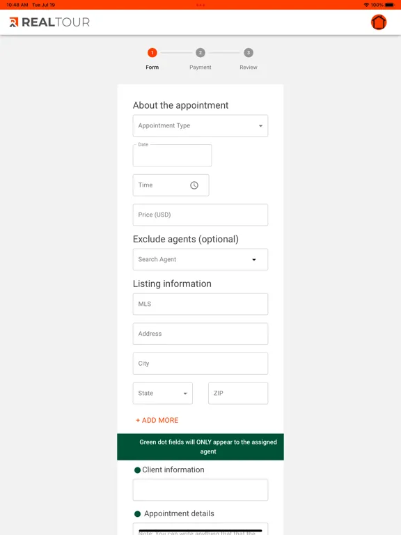 realtour iPad  سکرین شاٹس