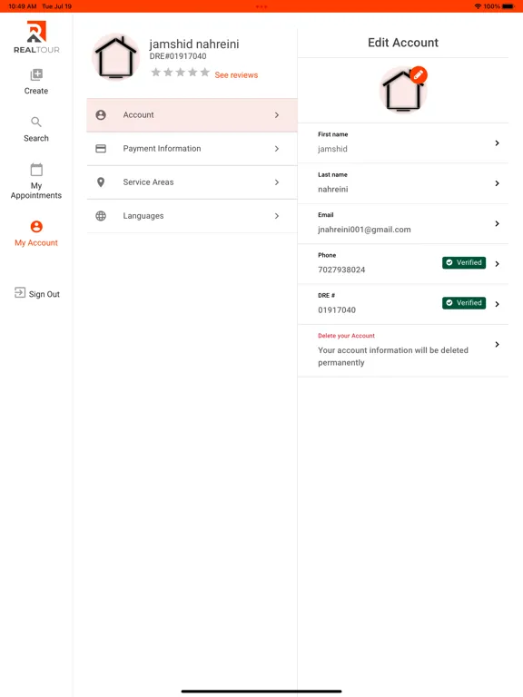 realtour iPad  سکرین شاٹس