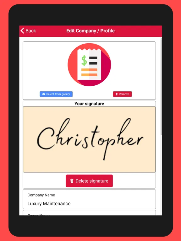 Invoice maker PDF iPad  سکرین شاٹس