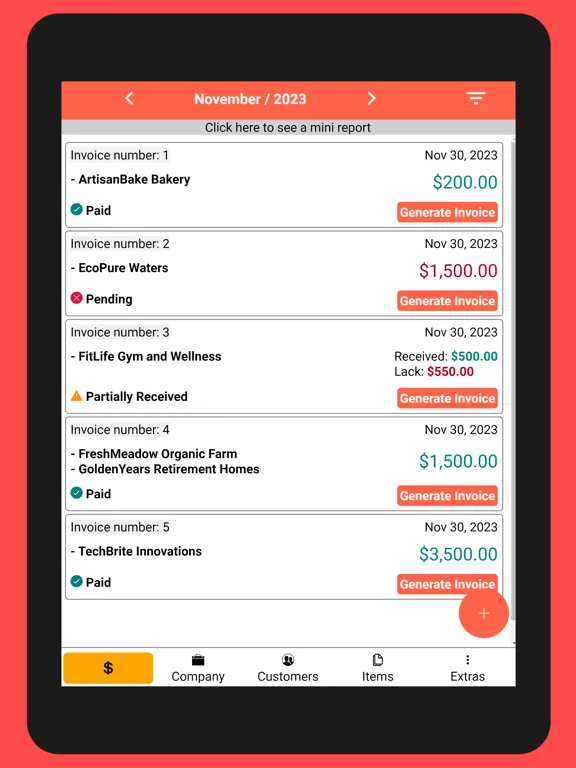 Invoice maker PDF iPad  سکرین شاٹس