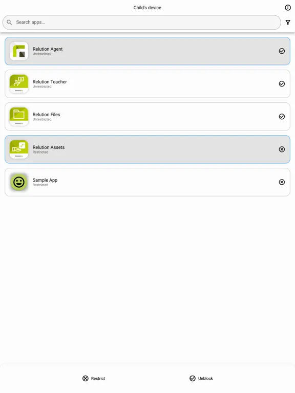 Скриншоты Relution Parent iPad 