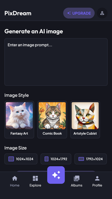 Ảnh chụp màn hình của PixSD - AI Art Generator