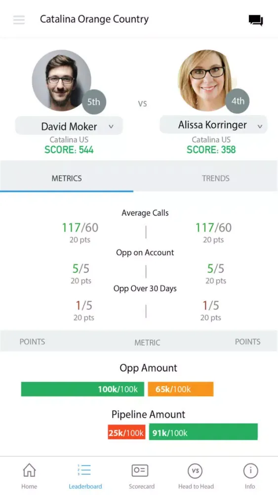 Zrzuty ekranu REV Performance Management
