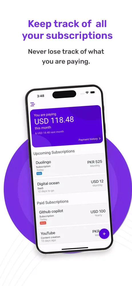 Screenshot di Track your Subs