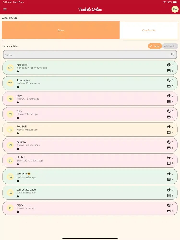 Tombola Online iPad  Screenshots
