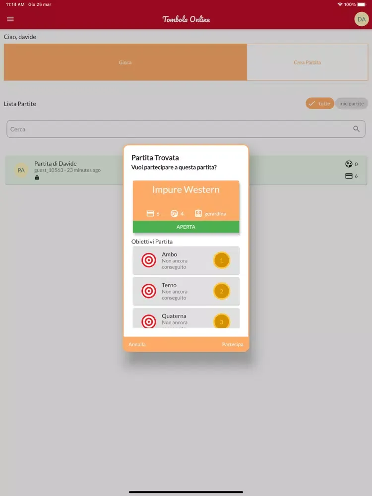 Tombola Online iPad  Screenshots