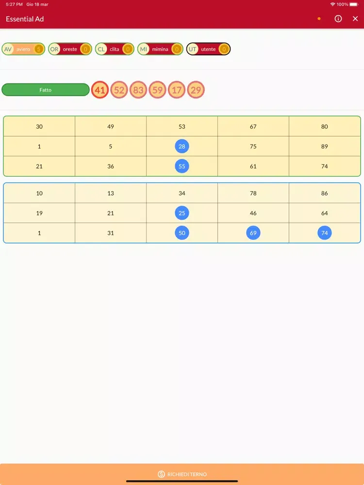 Tombola Online iPad  Screenshots