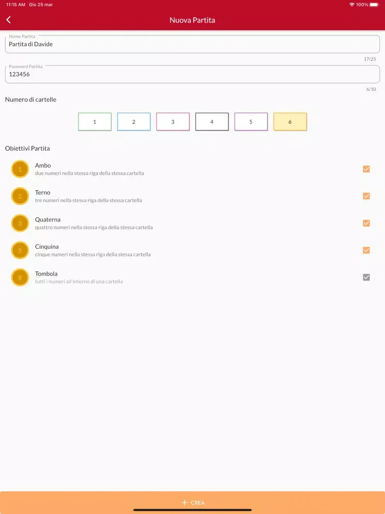 Tombola Online iPad  Screenshots