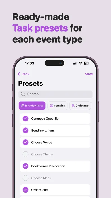 RushDay: Party & Event Planner Screenshots