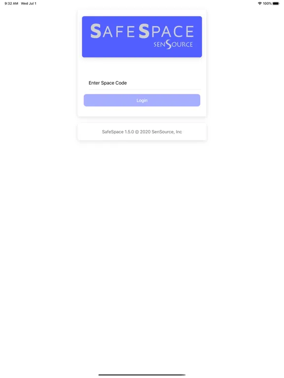Ảnh chụp màn hình của SafeSpace Greeter iPad 