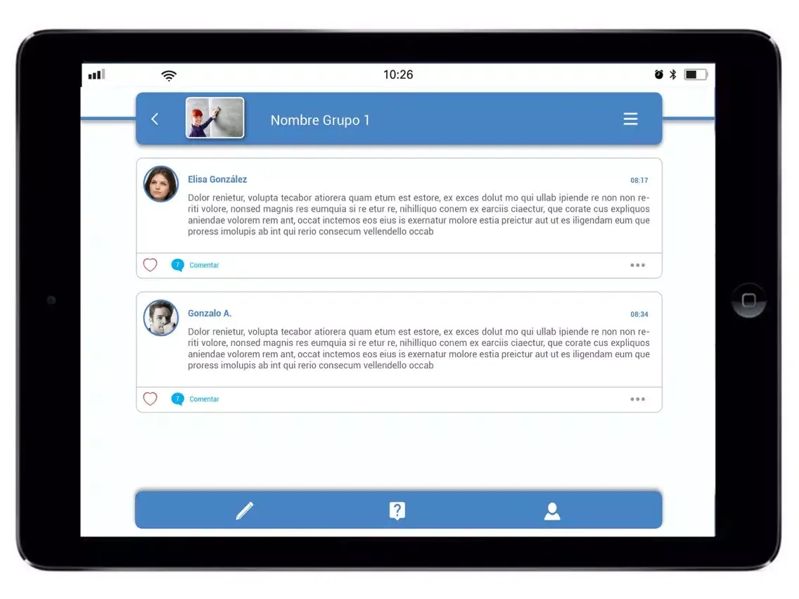 Tangkapan layar Comunica Gandia iPad 