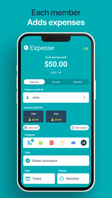 Ảnh chụp màn hình của Sesterce – Split expenses