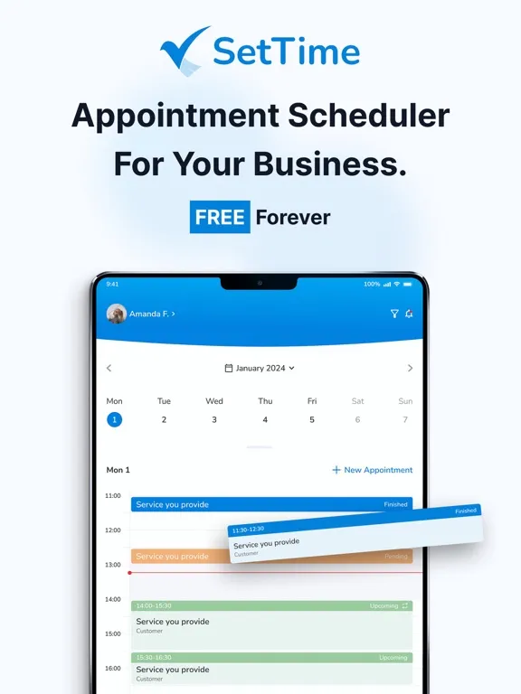SetTime Appointment Scheduler iPad  Screenshots