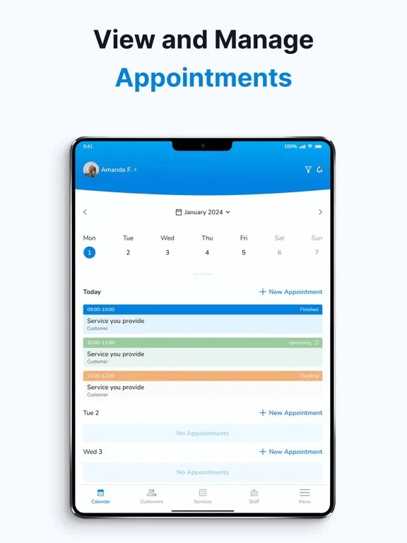 SetTime Appointment Scheduler iPad  Screenshots