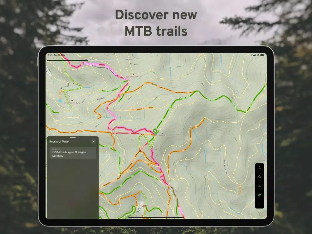 Скриншоты TrailSpot – 3D MTB map iPad 