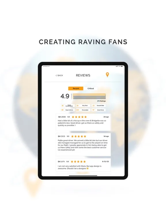 SkyHop Tech Driver iPad  Screenshots