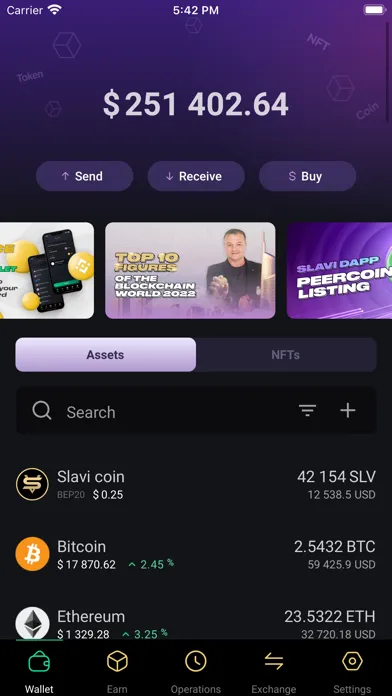 Zrzuty ekranu Slavi: DeFi Crypto Wallet