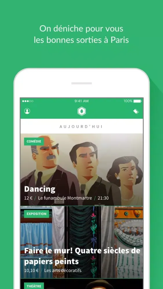 Tangkapan skrin Mint, vos spectacles à Paris