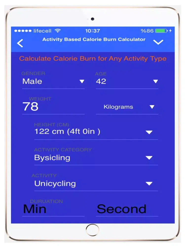 ภาพหน้าจอของ Fitness and Exercise Calculators iPad 