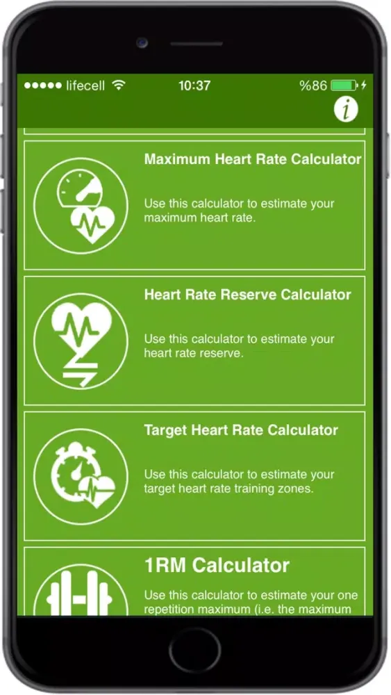 ภาพหน้าจอของ Fitness and Exercise Calculators