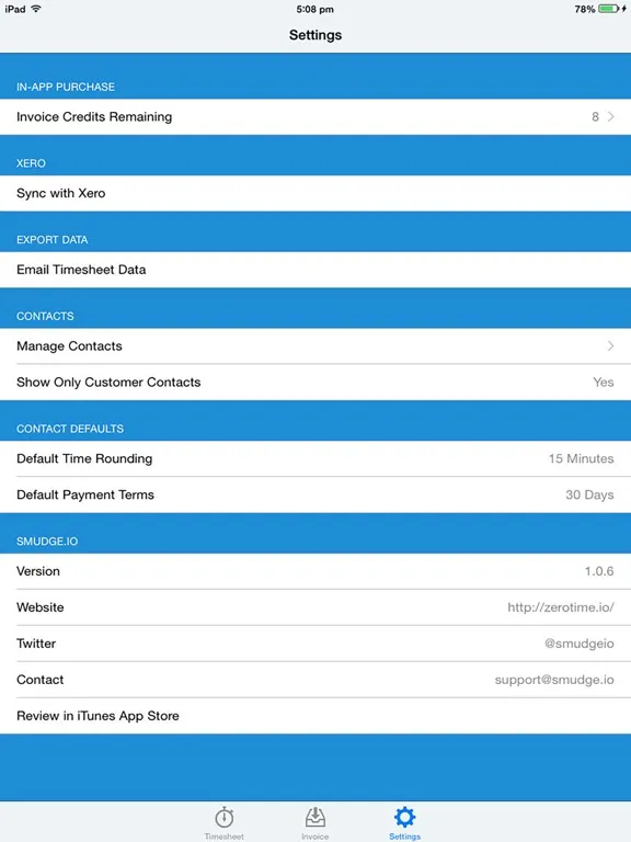 ZeroTime® - Invoice in No Time iPad  스크린샷