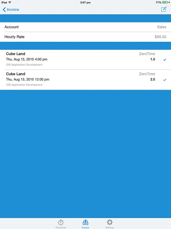 ZeroTime® - Invoice in No Time iPad  스크린샷