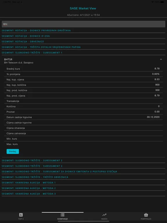 Скриншоты SASE Market View iPad 