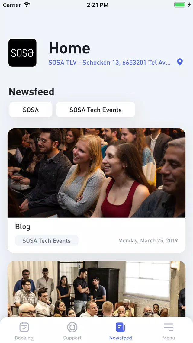 Ảnh chụp màn hình của SOSA Connect