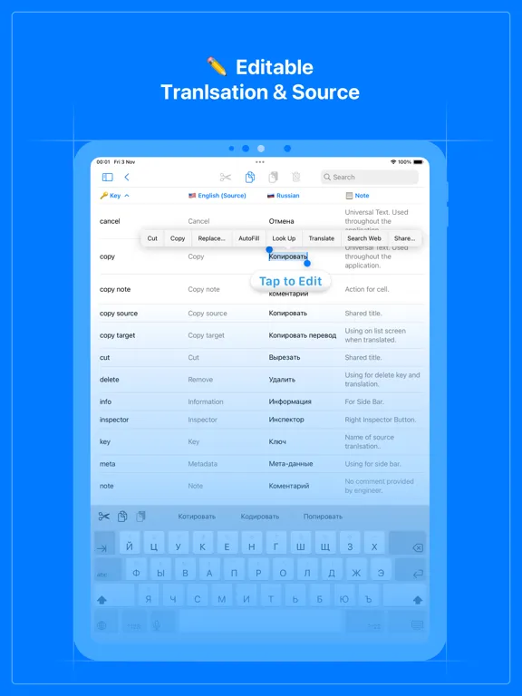 Localizator XCLOC Xcstrings iPad  Screenshots