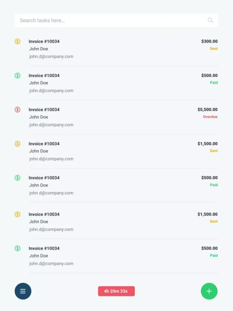 SPERA freelance job management iPad  スクリーンショット