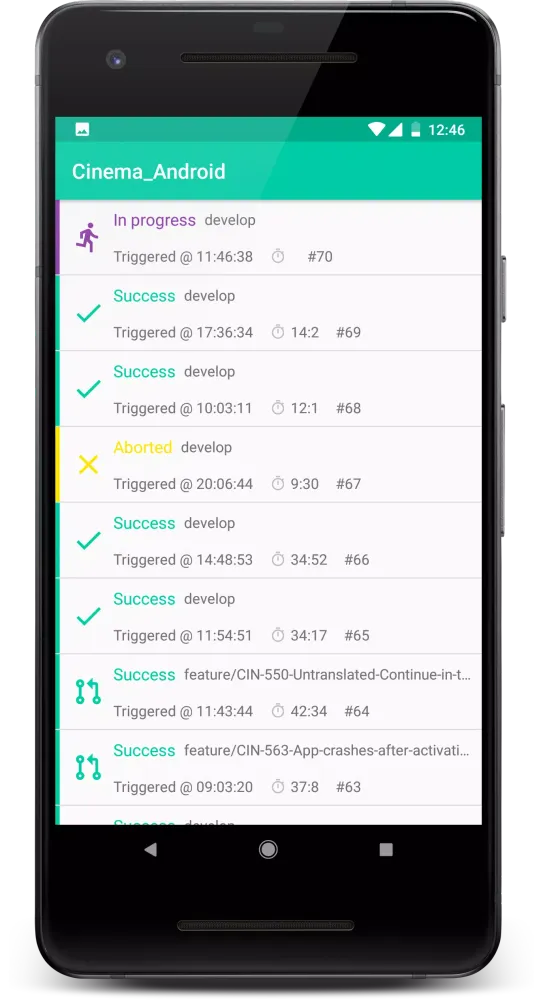 Capturas de tela do Bitrise Unofficial