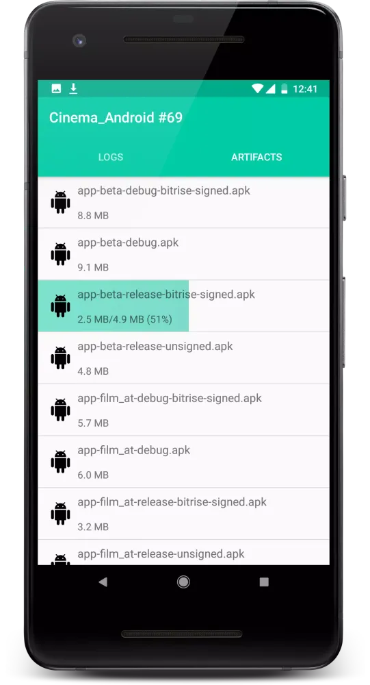 Capturas de tela do Bitrise Unofficial