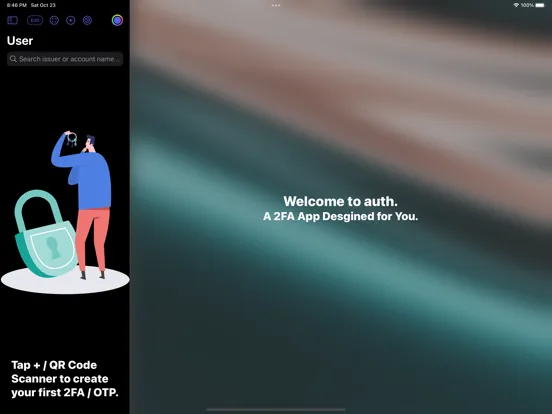 Capturas de pantalla de auth. - 2FA Smart Sync iPad 