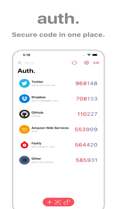 Capturas de pantalla de auth. - 2FA Smart Sync
